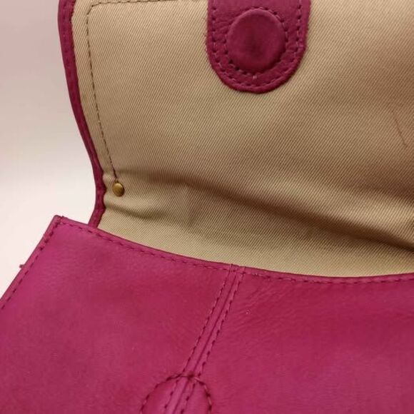 American Leather Crossbody Bag "Merlot" Fushia Color - Picture 4 of 10